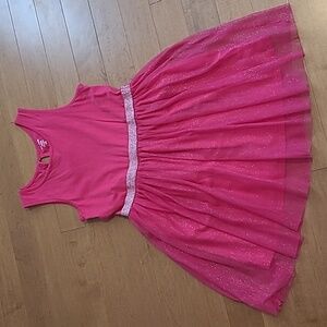 Joe Fresh Pink Dress with Sparkly Mesh Skirt and Elastic Belt